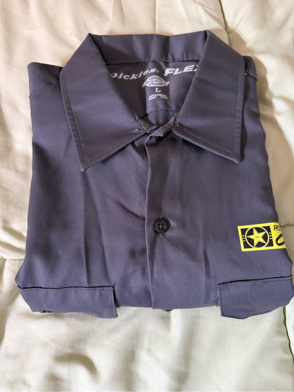 Brand New Dickies Flex Rockstar Energy Open Size Large Button Up Dickies Shirt